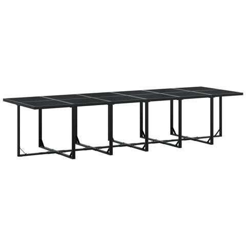 Set Da Pranzo Da Giardino 17 Pz Con Cuscini Nero In Textilene - Foto 3