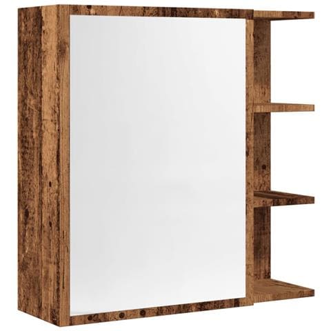Mobile Da Bagno A Specchio Legno Antico 62,5x20,5x64 Cm Legno - Foto 2