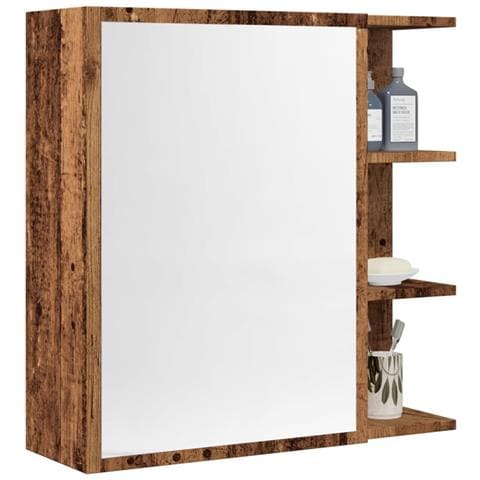 Mobile Da Bagno A Specchio Legno Antico 62,5x20,5x64 Cm Legno - Foto 1