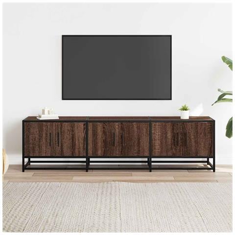 Mobile Tv Rovere Marrone 150x35x41 Cm In Truciolato E Metallo - Foto 3