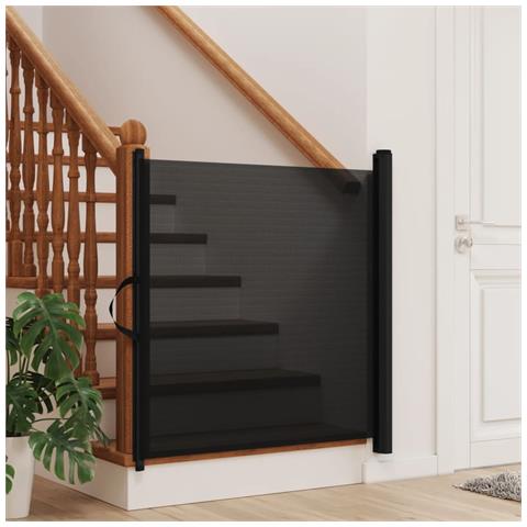 Cancelletto Retrattile Per Animali Domestici Nero 82,5x125 Cm - Foto 3