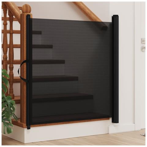 Cancelletto Retrattile Per Animali Domestici Nero 82,5x125 Cm - Foto 1