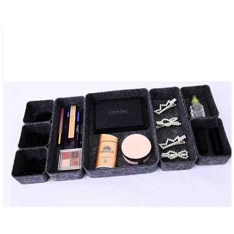 Set Di 8 Organizer Per Cassetti In Tessuto Darkgrey - Foto 4