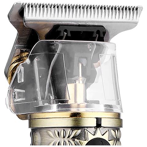 Rasatore Per Capelli E Barba Lm-300. Design Vintage Completamente In Metallo. Con Pettini Da 1 A 3mm E Set Di Accessori. Batteria Ricaricabile. - Foto 6