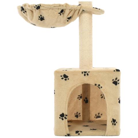 Lusso Casadino - Albero Per Gatti Tiragraffi Sisal 105 Cm Zampe Stampate Beige - Foto 5