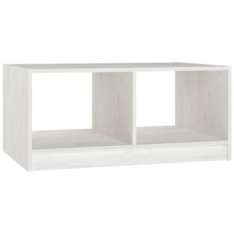 Lusso Casadino -  Tavolino Da Salotto Bianco 75x50x33,5 Cm Legno Massello Di Pino - Foto 1