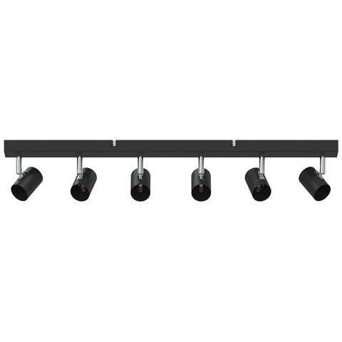 Faretti da soffitto 6 vie regolabili neri E27 - Foto 1