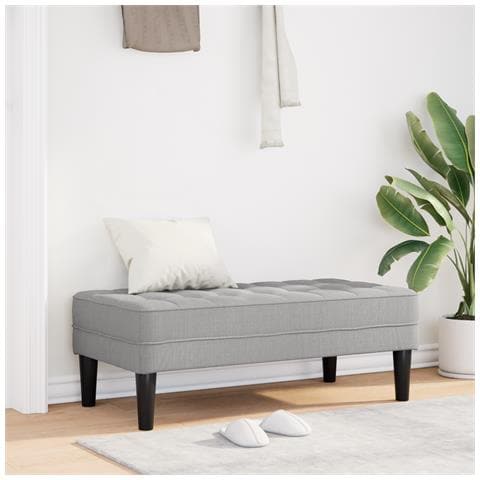 Panca Grigio Nuvola 113x57x39 cm Tessuto - Foto 2