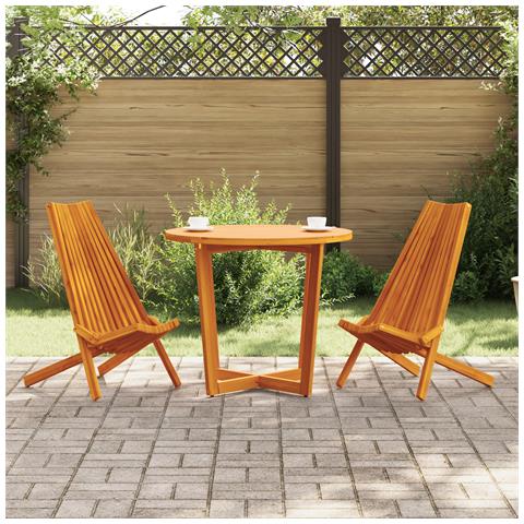 Sedie da Giardino Pieghevoli 2 pcs in Legno di Acacia - Foto 2