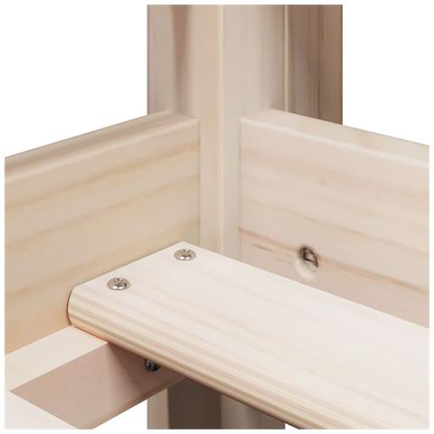 Letto Soppalco con Scala e Tetto 90x190 cm Legno Massello Pino - Foto 9