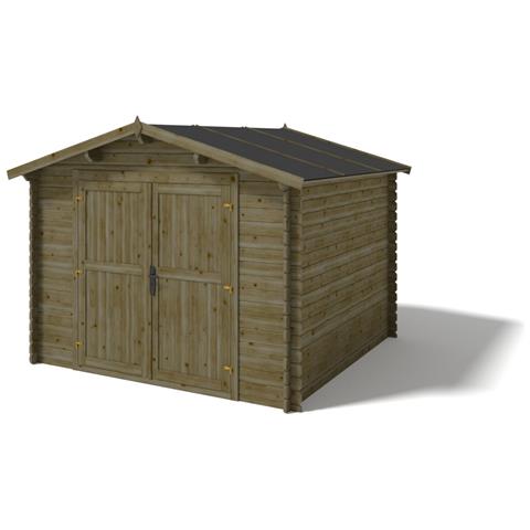 Casetta Da Giardino In Legno - 9m2 - 3x3m - Impregnata - 28mm - Colore: Verde - Foto 1