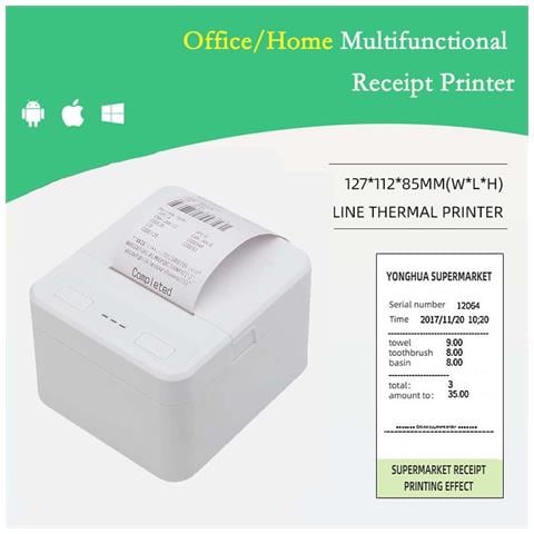 Stampante Termica Per Ricevute Da 58 Mm Usb+bluetooth - Stampante Pos Portatile Ad Alta Velocità Per Android, Ios E Windows White - Foto 2