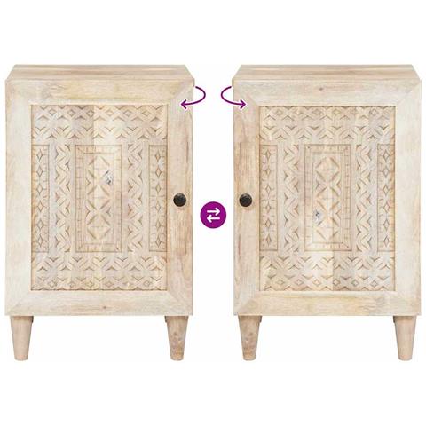 Mobile da Bagno Bianco 38 x 33.5 x 160 cm Legno Massiccio Mango - Foto 9