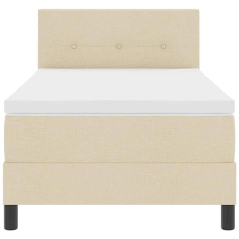 Letto a molle con materasso Crema 90 x 190 cm Tessuto - Foto 9