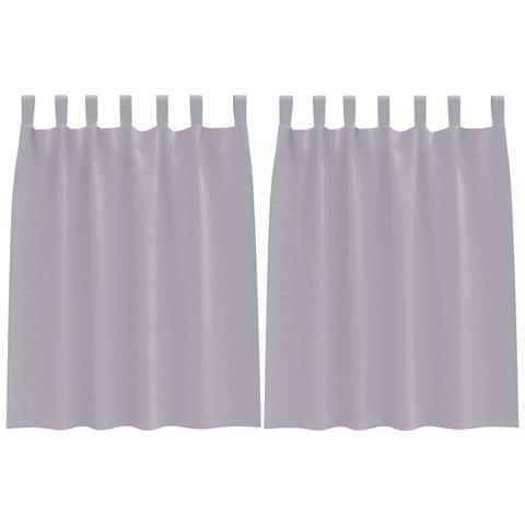 Tende con tende 2 pcs Grigio Metallico 140x140cm Poliestere - Foto 1