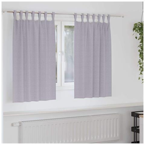 Tende con tende 2 pcs Grigio Metallico 140x140cm Poliestere - Foto 2