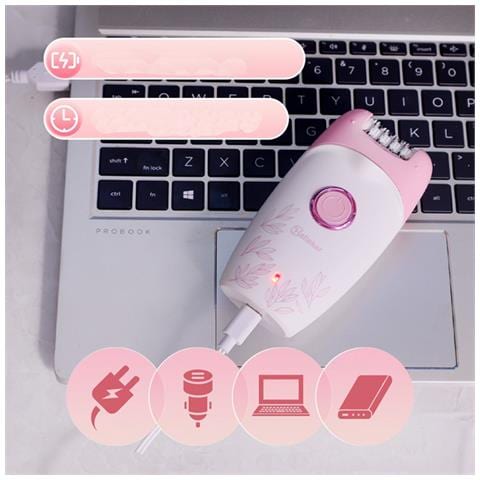 Epilatore E Rifinitore Elettrico 2-in-1 Rosa - Ricaricabile Usb, Luce Led - Foto 7