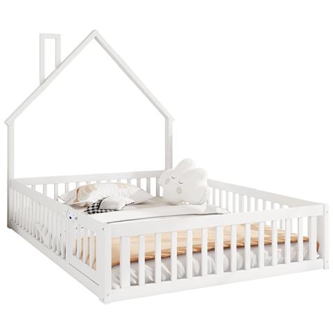 Letto Creativo A Forma Di Camino Con Sponde Di Sicurezza Per Bambini - Foto 1