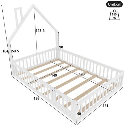 Letto Creativo A Forma Di Camino Con Sponde Di Sicurezza Per Bambini - Foto 2