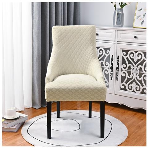 Coprisedia Elasticizzato Jacquard A Diamanti Stile Europeo Imbottito E Morbido Beige - Foto 7
