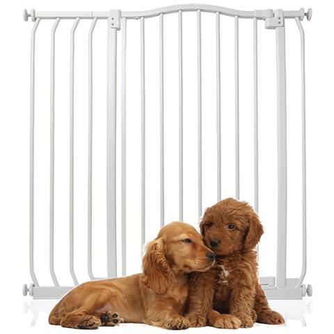 Bettacare Cancelletto Per Cani Extra Alto Con Parte Superiore Incurvata, 89cm - 98cm, Bianco Opaco, Extra Alto Con 100cm Di Altezza - Foto 1