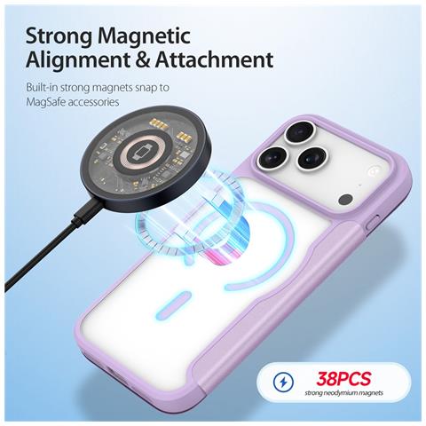 Cover con Tapa per iPhone 17 Pro - Pelle /PU, Viola, MagSafe - Foto 4