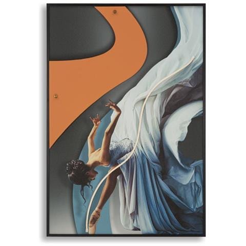 Stampa Su Tela Con Cornice E Led Astratto 2-multicolore-tessuto-60x3,5x90 Cm - Foto 1
