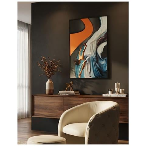 Stampa Su Tela Con Cornice E Led Astratto 2-multicolore-tessuto-60x3,5x90 Cm - Foto 8
