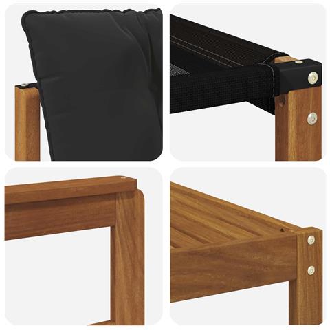 Set di divani da esterno con cuscino 7 pcs Naturale e Nero - Foto 9