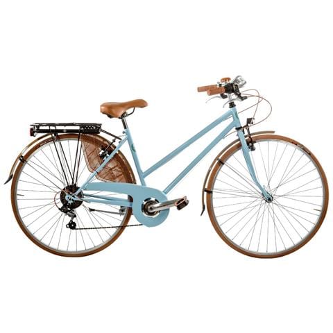 Bici Misura 28 City Bike Vintage Linea Sport Peugeot Bicicletta Da Donna Con Cambio 6v Completa Di Accessori Luci A Led - 44 Azzurro - Foto 1