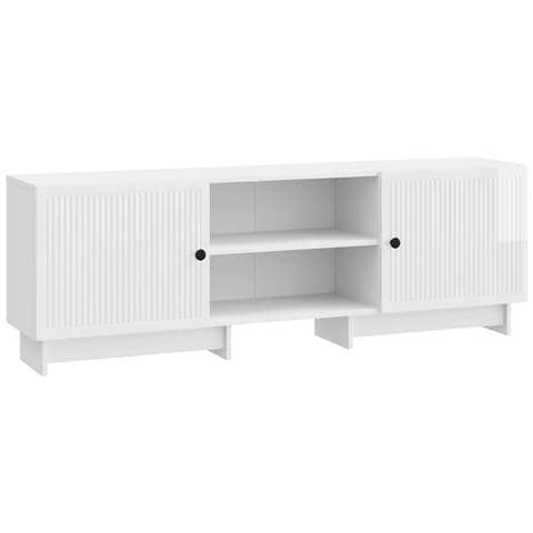 Mobile TV Bianco Lucido 150 x 31 x 50 cm Legno ingegnerizzato - Foto 1