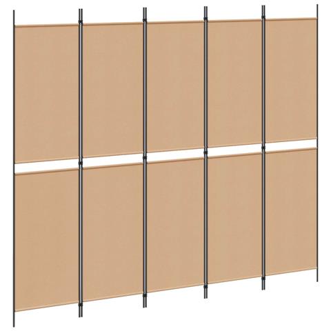 Pannello Separatore a 5 Pannelli Beige 250 x 220 cm Tessuto - Foto 1