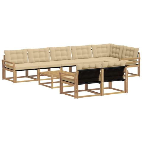 Set di divani da esterno 9 pcs Bianco e Beige 79 x 79 x 37 cm - Foto 1