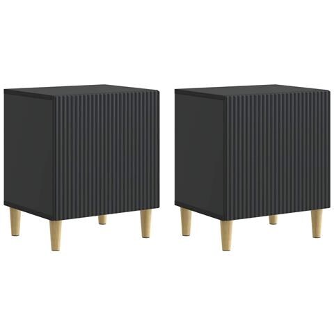 Armadio da Notte 2 pcs Nero 43 x 34,5 x 50 cm - Foto 1