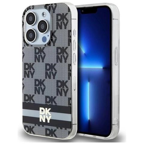 Dkny Iml Scacchiera A Tinta Unita E Custodia Magsafe Con Strisce Stampate Per Iphone 14 Pro Max - Nera - Foto 1