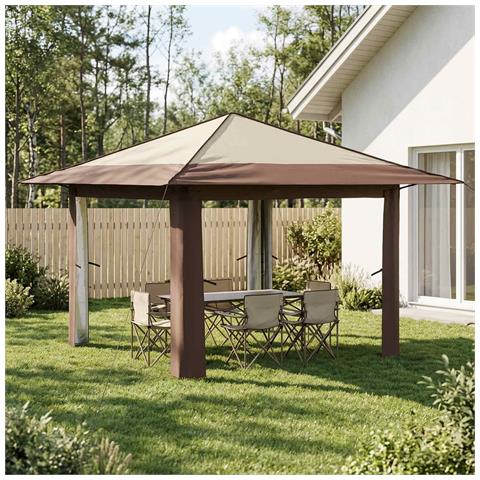 Gazebo senza Parete Crema e Marrone - Foto 2