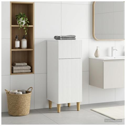 Mobiletto da Bagno ARNHEM Bianco Lucido 30 x 31 x 80 cm - Foto 2