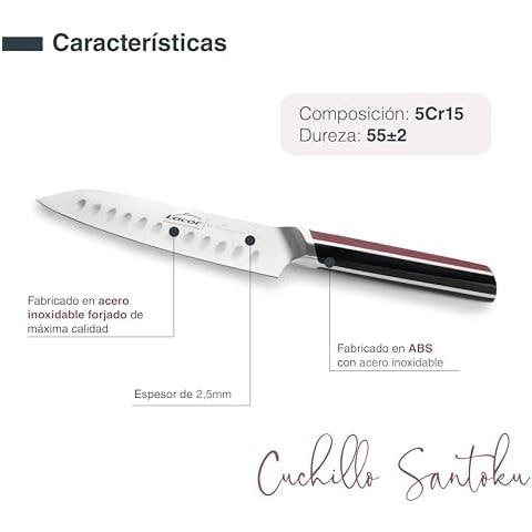 38223 - Coltello Santoku Elite, acciaio inossidabile, lama con affilatura conica - Foto 2