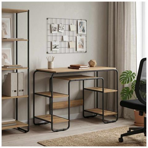 Scrivania con Spazio di Archiviazione Rovere Artigianale - Foto 2
