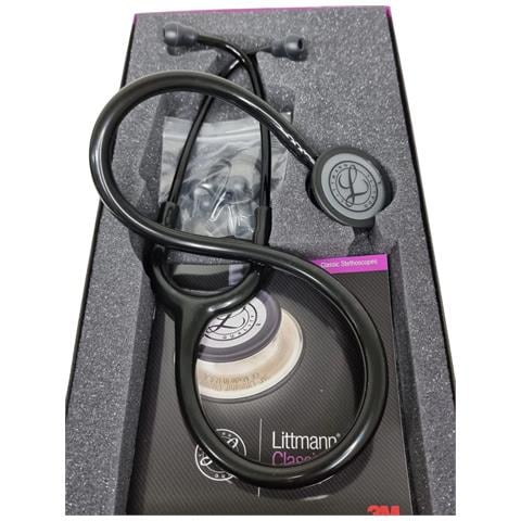 Stetoscopio Littmann Classic Iii 5803 All Black Professionale Doppia Testa Acustica Edizione Nera Opaca Oem - Foto 2