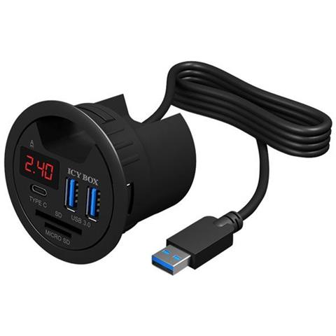 Hub USB 3.0 con 2 Lettori di Schede Funzione di Carica + Display a LED - Foto 1