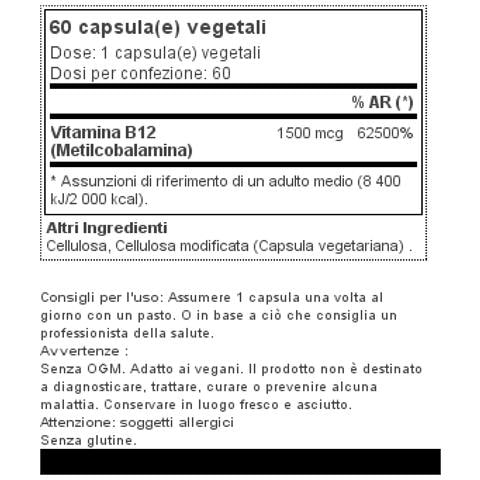 Fully Active B12 1500 Mcg 60 Vcaps - - Foto 2