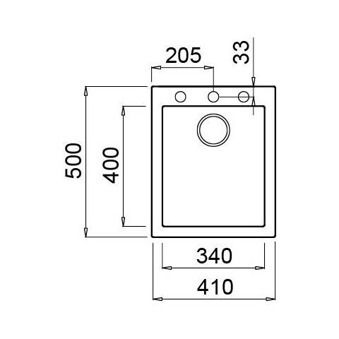 Lavello Quadra 100 Keratek Plus 41x50 cm 1 vasca Colore Light Grey 97 - Foto 2