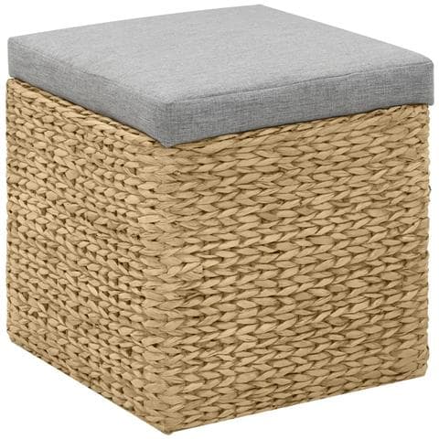Set Pouf 2 Pz In Giunco Grigio - Foto 10