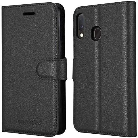 Custodia Compatibile Con Samsung Galaxy A40 In Nero Carbone - Coperchio Protettiva Con Chiusura Magnetica, Funzione Stand E Tasca Per Le Carte - Foto 8