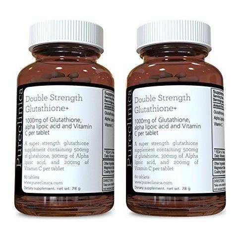 Doppia Resistenza Glutatione 1000mg X 120 Compresse (60 Compresse Per Bottiglia 2 Bottiglie). Con 500mg Glutatione 300mg Ala E 200 Mg Di Vitamina C Per Compressa. 200 Pi Forte Normali Compresse Glutatione. Sku Glu3x2 - Foto 1