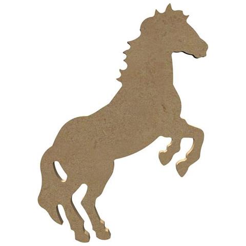 Cavallo Rampante In Legno Mdf Da Decorare - 18 X 10 Cm - Foto 1