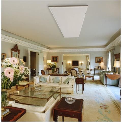 Riscaldatore elettrico infrarossi ElectricSun 600W bianco termosifone elettrico con termostato, installazione a parete e soffitto - Foto 1