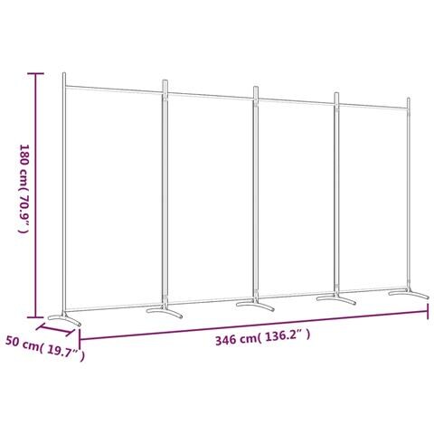 Divisorio a 4 Pannelli Nero 346x180 cm in Tessuto - Foto 11