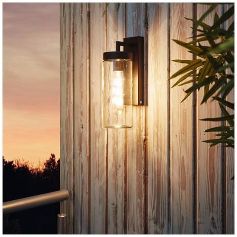 Applique Contemporanea Da Esterno Bovolone 1 Luce Acciaio Zincato Nero - Foto 2